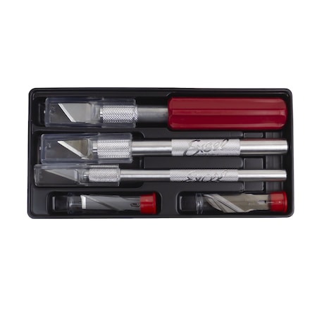 Excel Blades Hobby Knife Set, Precision Craft Knife Set, Plastic Tray, 12pk 44082